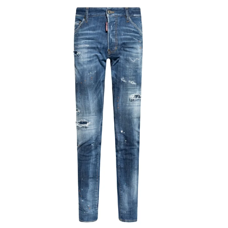 Dsquared2 Cool Guy Jean Blue Reinforced Ripped Wash Jeans 