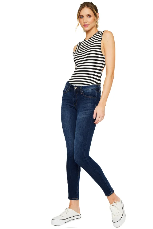 Kancan - Women's Mid Rise Super Skinny Jeans - Basic - KC7092 ST