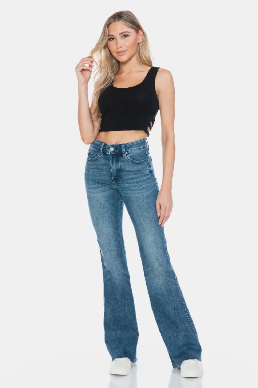 Judy Blue Full Size Tummy Control Cut Hem Flare Jeans - 88472TD