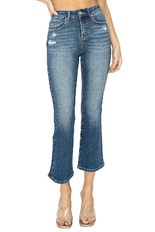 Risen Jeans - High Rise Distressed Ankle Straight Jeans - RDP5758