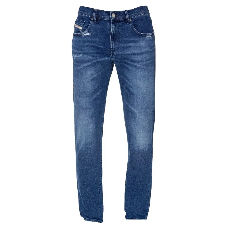 Diesel D-Strukt Blue Destroyed Reinforced Denim Jeans