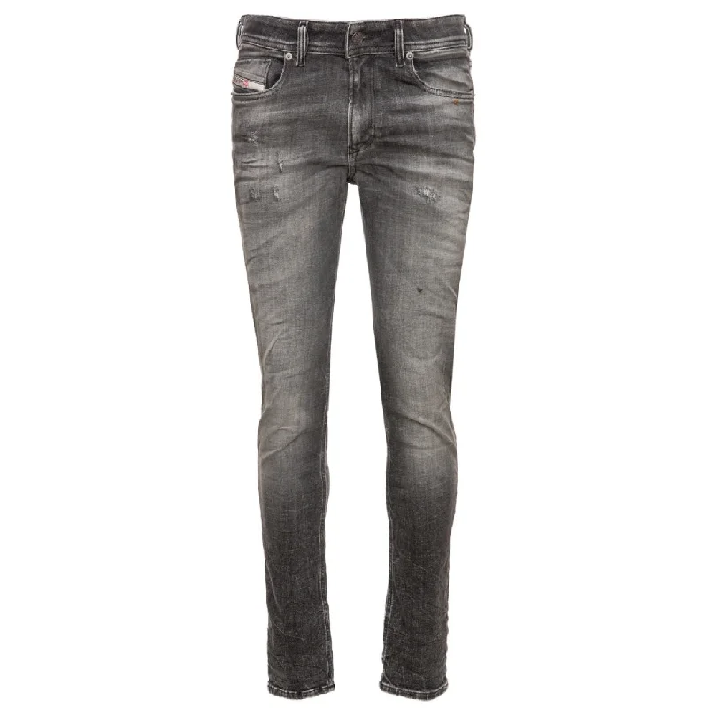 Diesel Sleenker Fadeded Black Faded Denim Jeans