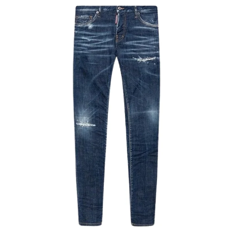 Dsquared2 Slim Jean Distressed Dark Blue Jeans