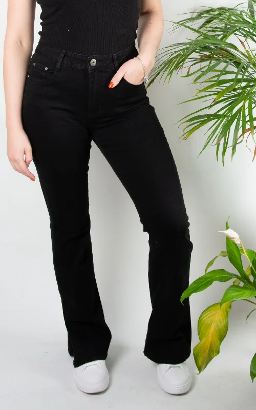 Jeans | Side Split Flare | Black