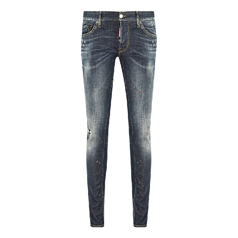 Dsquared2 Slim Jean Paint Splash Canadian Leaf Jeans