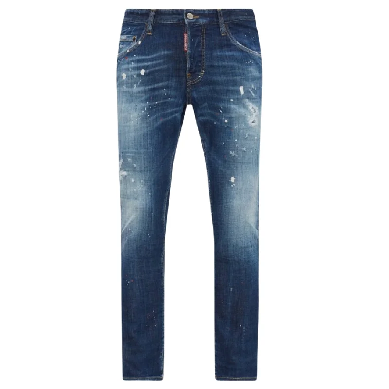 Dsquared2 Skater Jean Paint Splatter Blue Jeans 