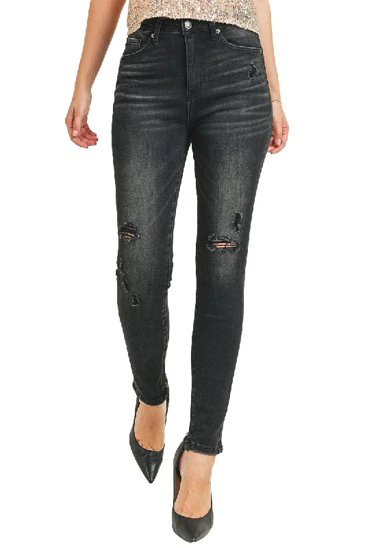 Risen Jeans - High Rise Vintage Washed Skinny Jeans - RDP1293