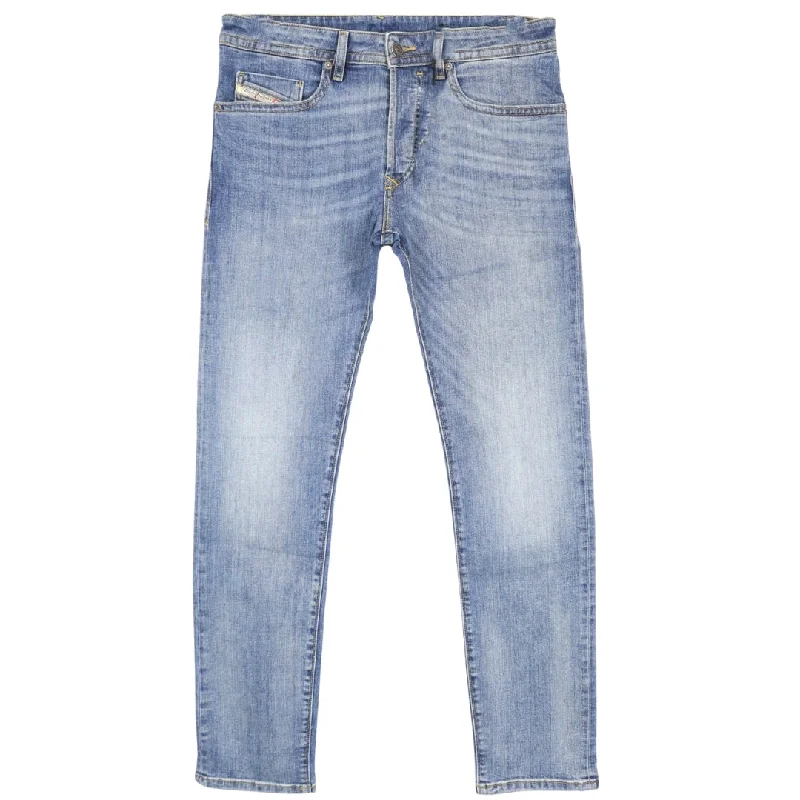 Diesel Buster-X Brown Badge Tapered Fit Blue Jeans