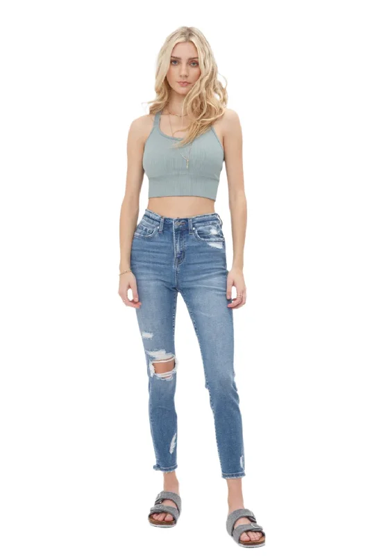 Mica Denim - Custoza High Rise Crop Skinny Jeans - MDP-S135