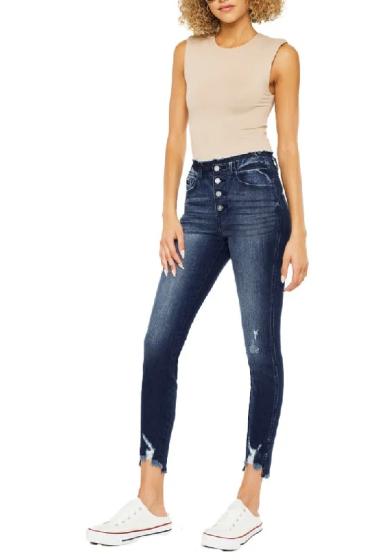 Kancan - Women's High Rise Ankle Skinny Jeans - KC8433-NV