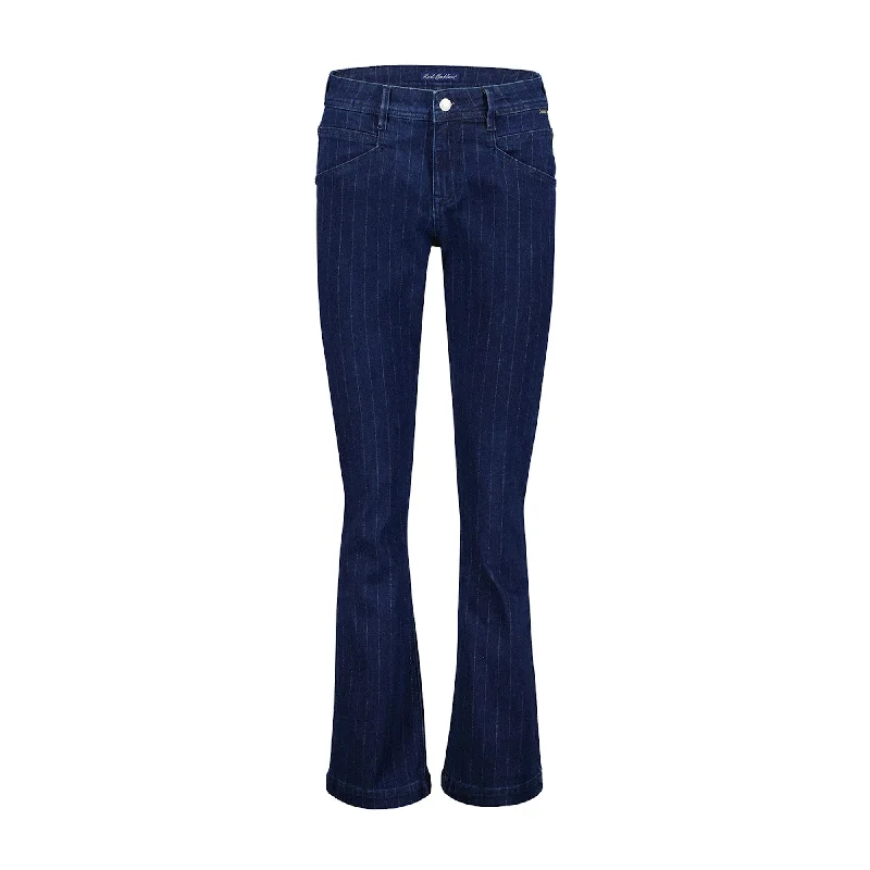 Babette Pinstripe Jeans - Dark Blue