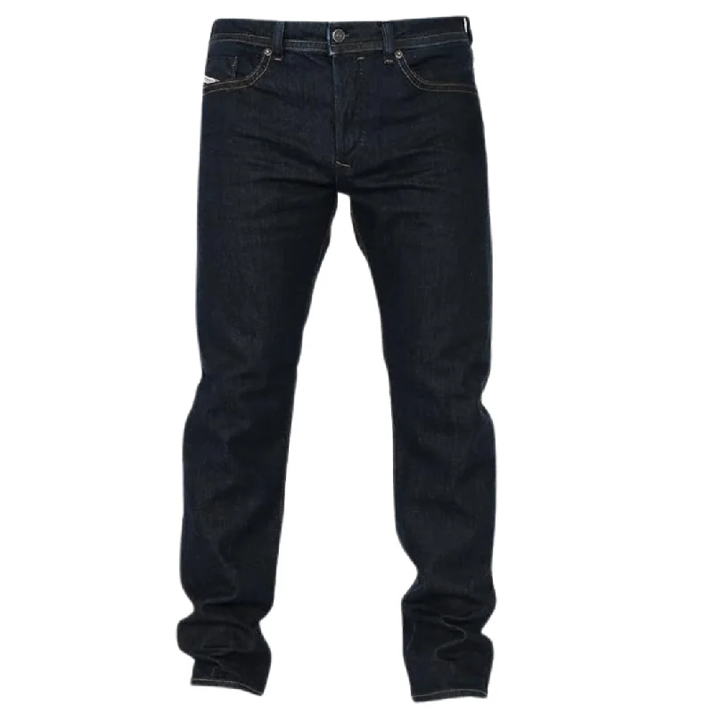 Diesel Buster-X Brown Badge Tapered Fit Dark Blue Jeans