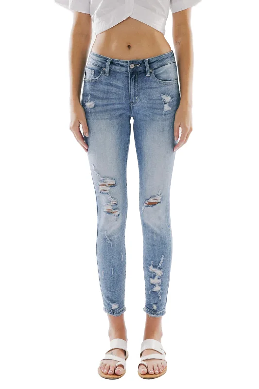 Kancan - Jeans Mid-Rise Distressed Skinny Jeans - KC8373M-NV