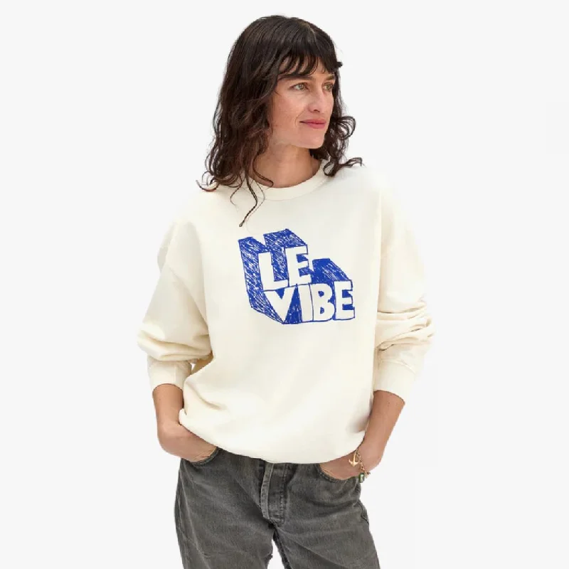 "Le Vibe" Oversized Sweatshirt (Cream)