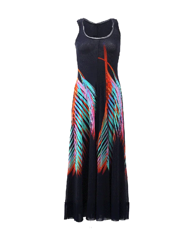 Palm Print Maxi Dress