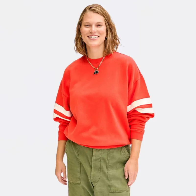 Oversized Varsity Sweatshirt (Bright Poppy)