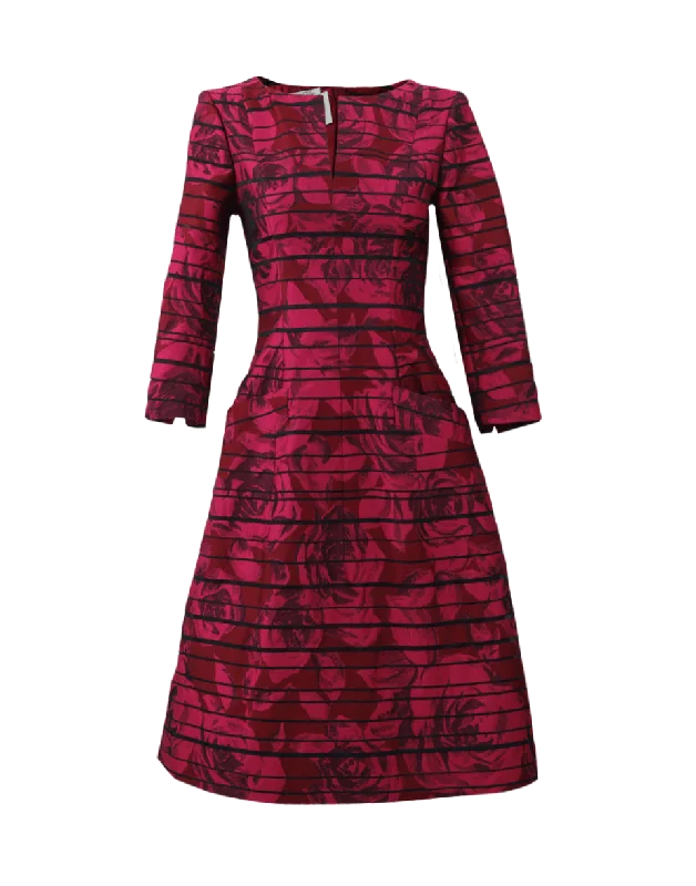 Rose Striped Jacquard Dress