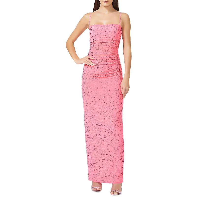 AFRM Womens Jennan Knit Rhinestone Evening Dress