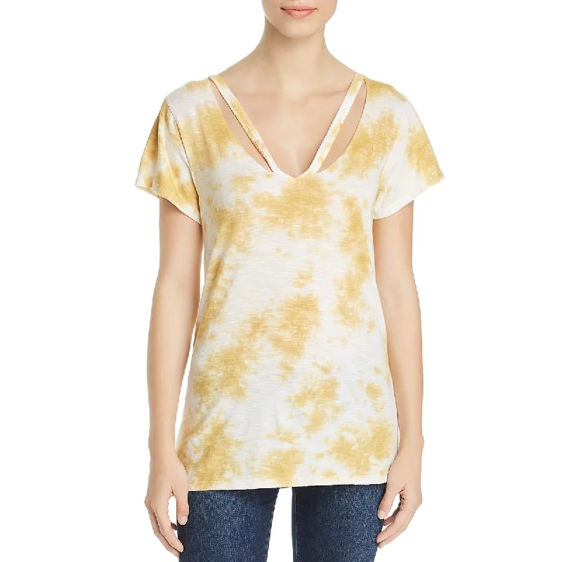 Elan Womens Cut-Out Tie-Dye T-Shirt