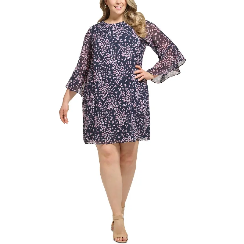 Jessica Howard Womens Floral Knee Length Midi Dress