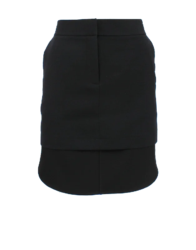 Double Shirt Tail Stretch Skirt