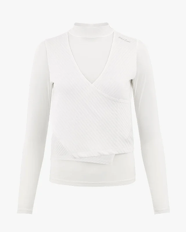 Rib layered cooling t-shirt - White