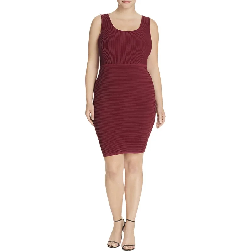 Tart Collections Beri Women's Plus Size Ribbed Knit Bodycon Mini Sheath Dress