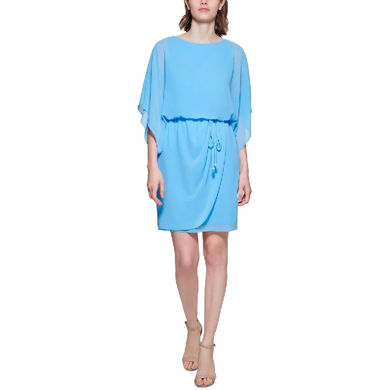 Jessica Howard Womens Chiffon Mini Fit & Flare Dress