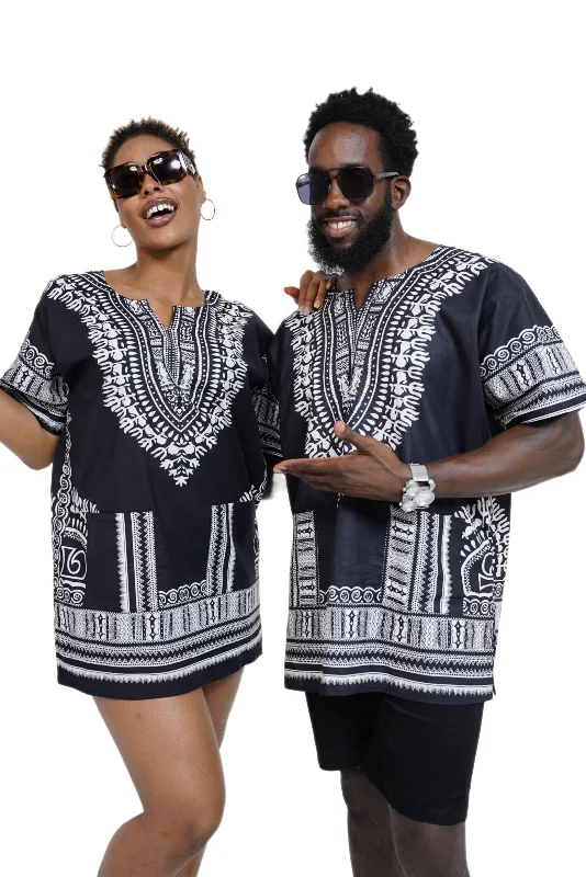 Dupsie's African Print Unisex Dashiki Shirt Suitable for Festivals, Concerts, Cruises, Outdoor Events  DP3578