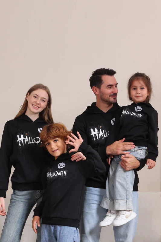 Black Halloween Family Costume Hooded Sweatshirt