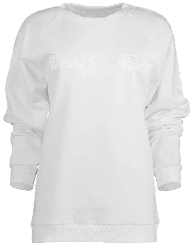 White Satin Logo Sweatshirt