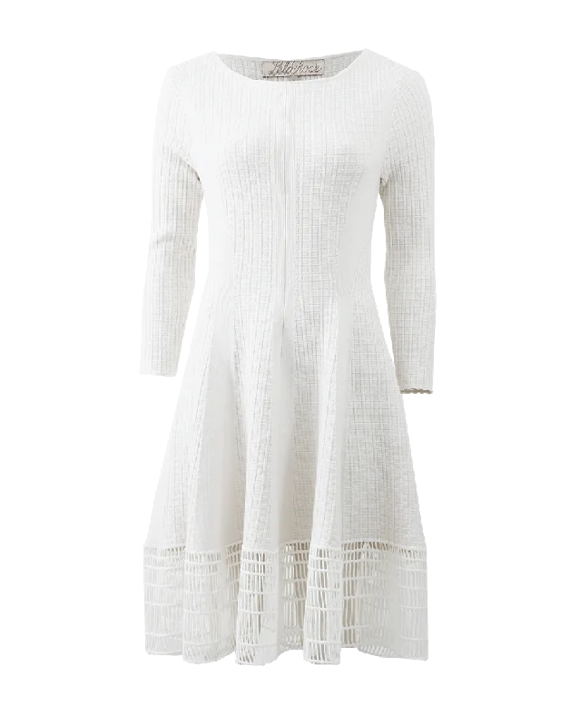 Knit Dress With Guipure Hem