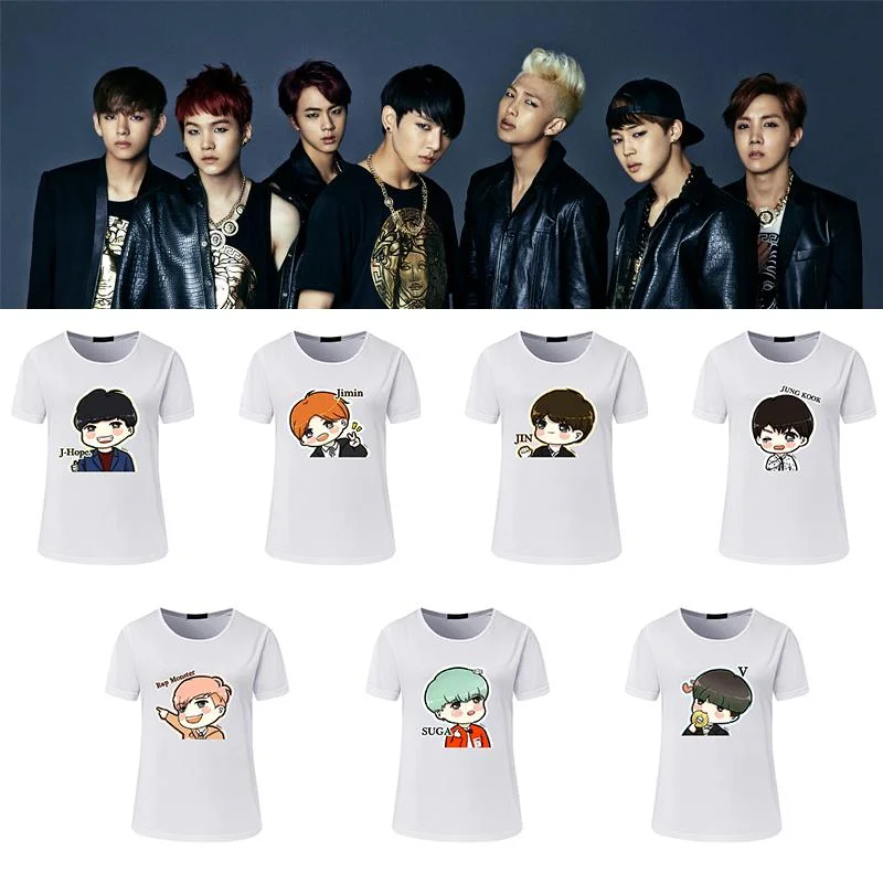 Women's Summer Fashion Lovely BTS Cartoon Printed Casual T-Shirts