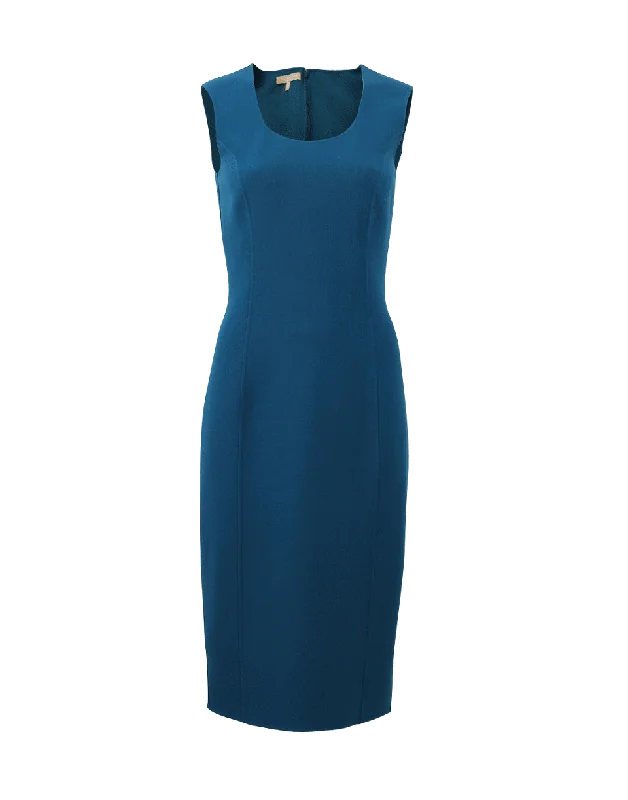 Wool Crepe Sheath Dress