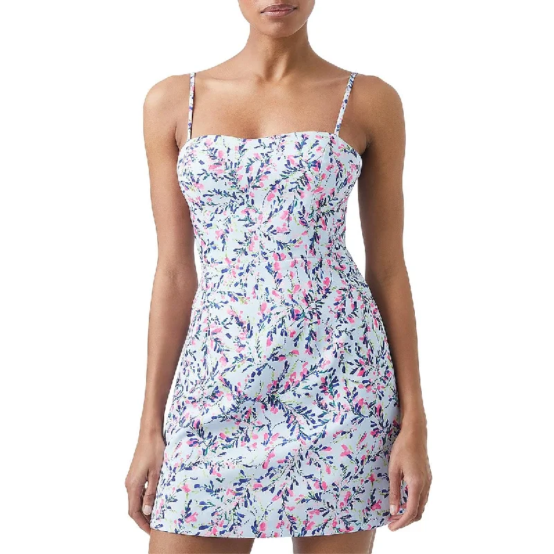 French Connection Womens Floral Short Fit & Flare Dress