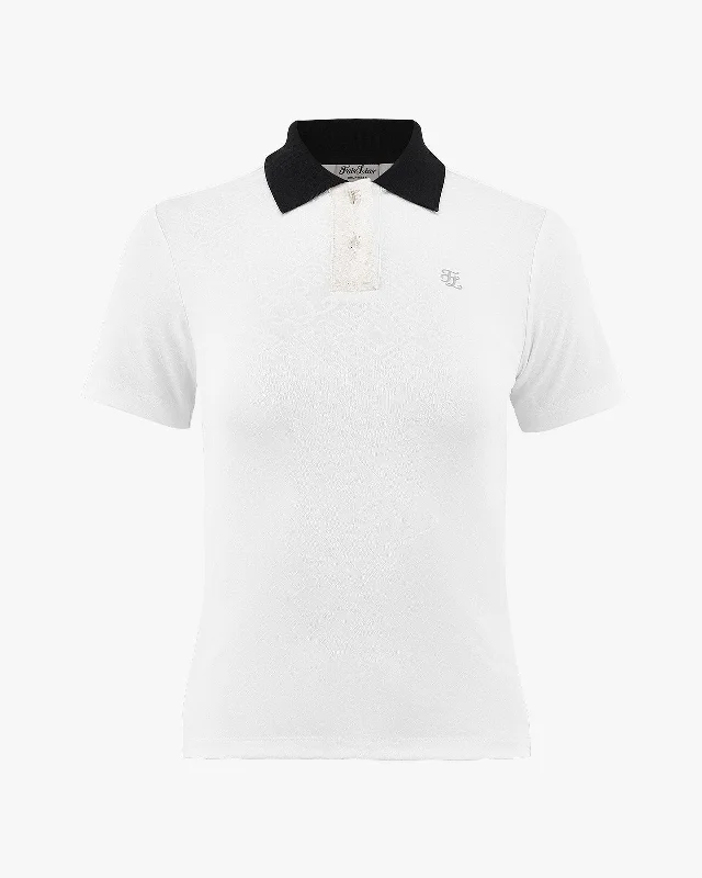 FL Jacquard Collar T-Shirt -White