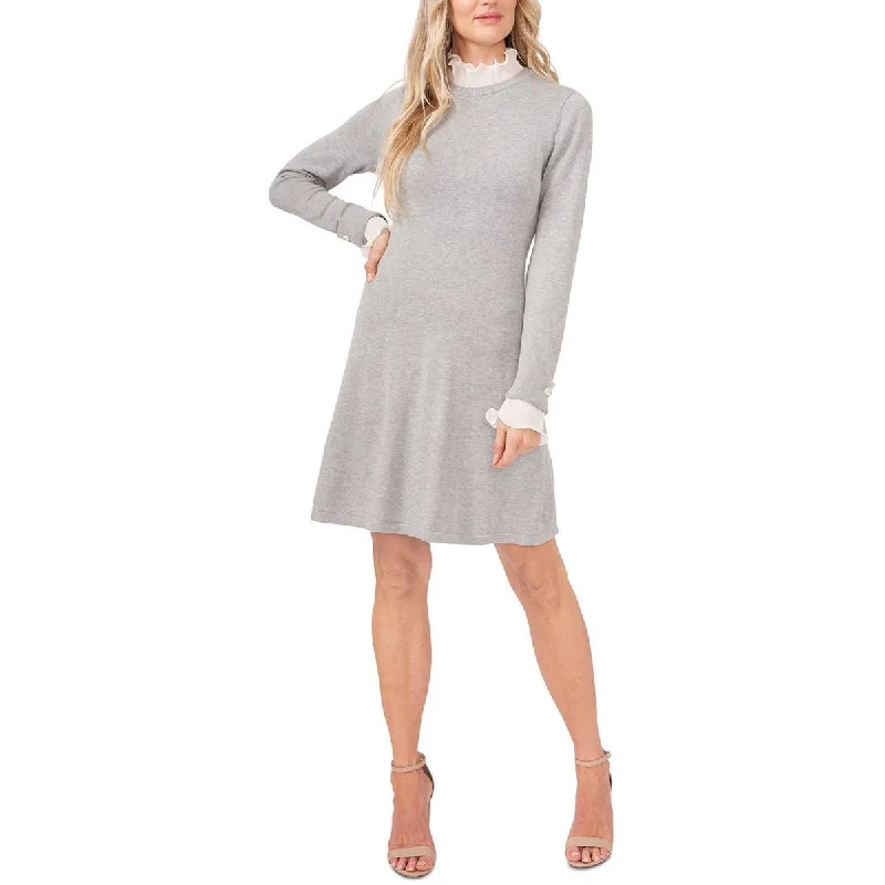 CeCe Womens Ribbed Short Sweaterdress