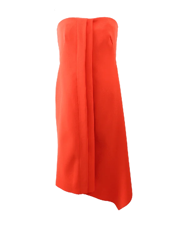 Strapless Drape Side Dress