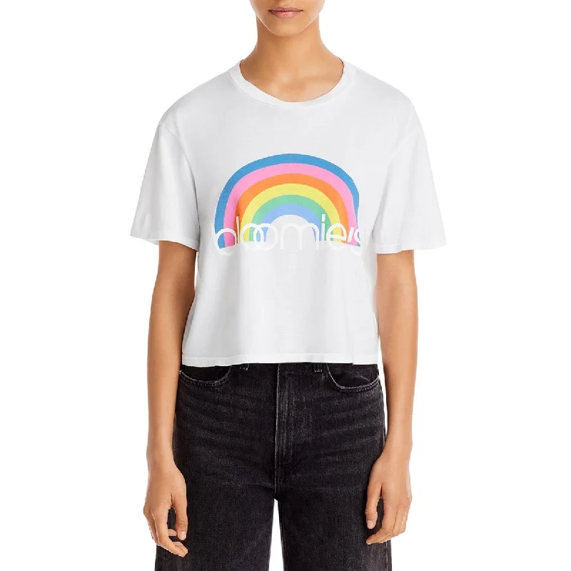 Bloomies Womens Rainbow Graphic Boxy T-Shirt