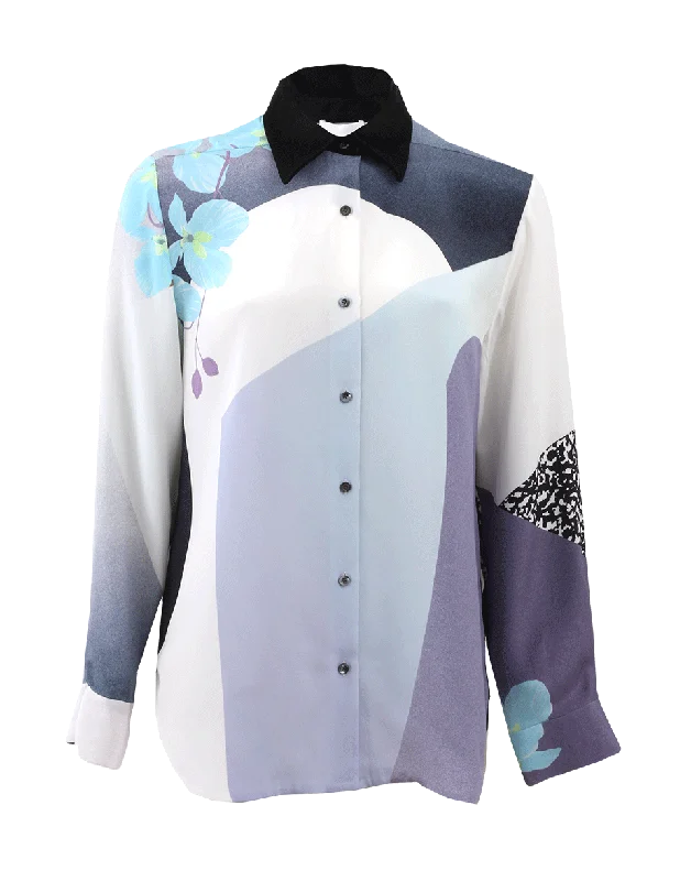 Classic Collar Shirt With Satin Lapel