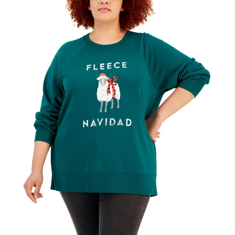 Style & Co. Womens Plus Cotton Blend Holiday Sweatshirt