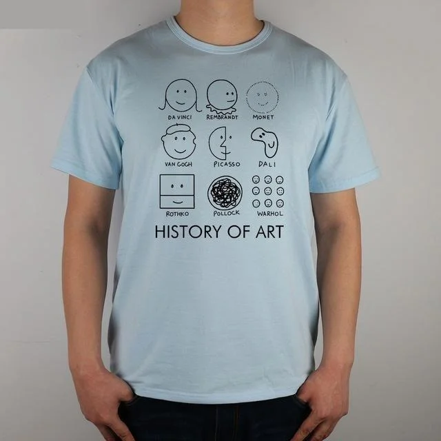 Men's History of Art Cotton Lycra T-Shirt with Picasso Monet Da Vinci