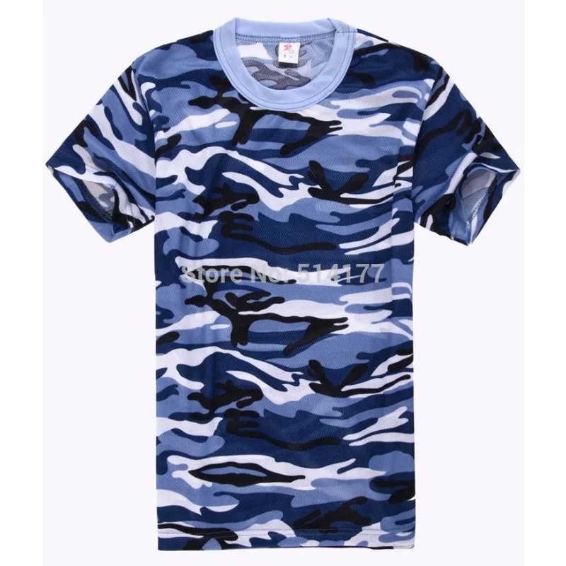 Men's Style Fashion Personality Navy CamouflageShort Sleeve T-Shirt