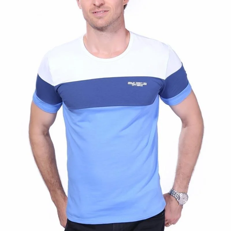 Men's Clothing Trend Summer Fashion Striped Slim Fit Short Sleeve T-Shirt