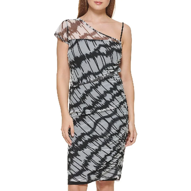 DKNY Womens Mesh Short Shift Dress