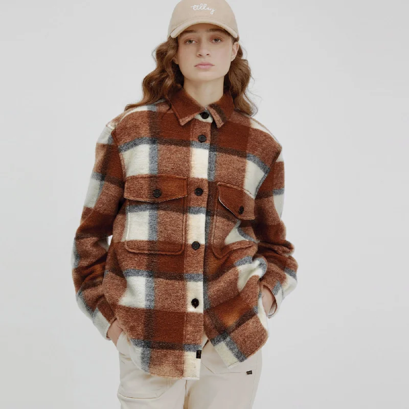 Plaid Shirt Jacket (Camel)