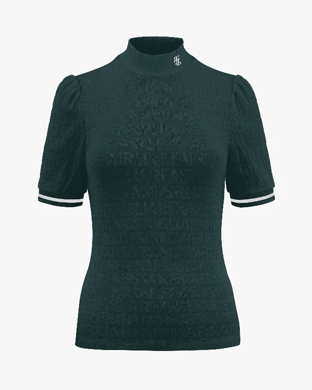 Logo Jacquard Turtleneck T-shirt - Green