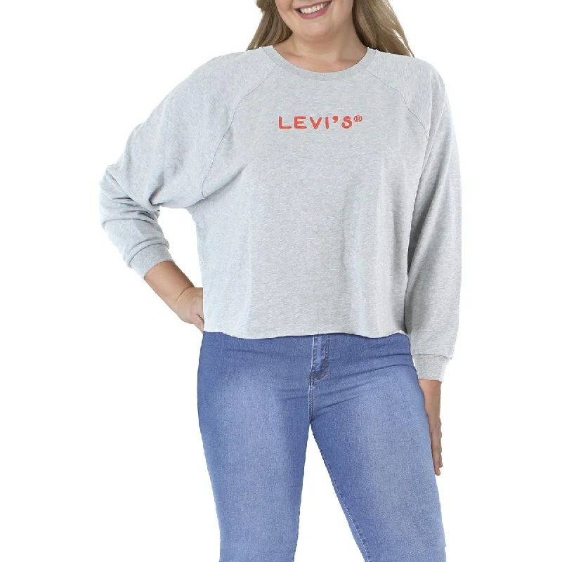 Levi's Womens Plus Logo Raw Hem Sweatshirt