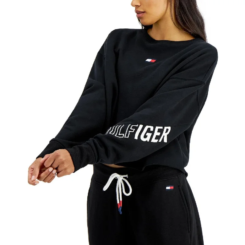 Tommy Hilfiger Womens Cropped Fleece Sweatshirt