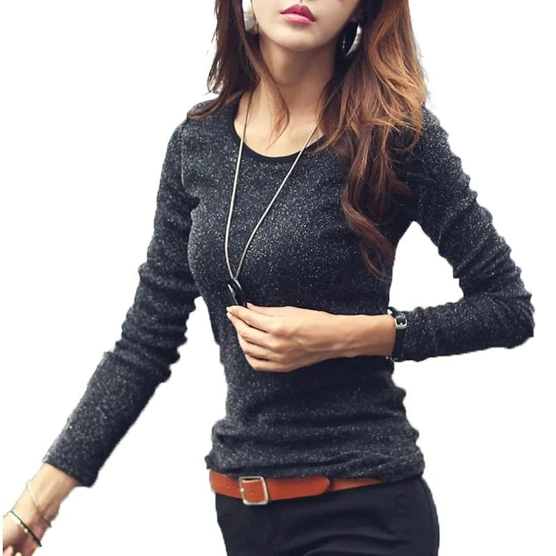 Autumn Winter Classic Fashion Long-Sleeve T-Shirt Tops for Women